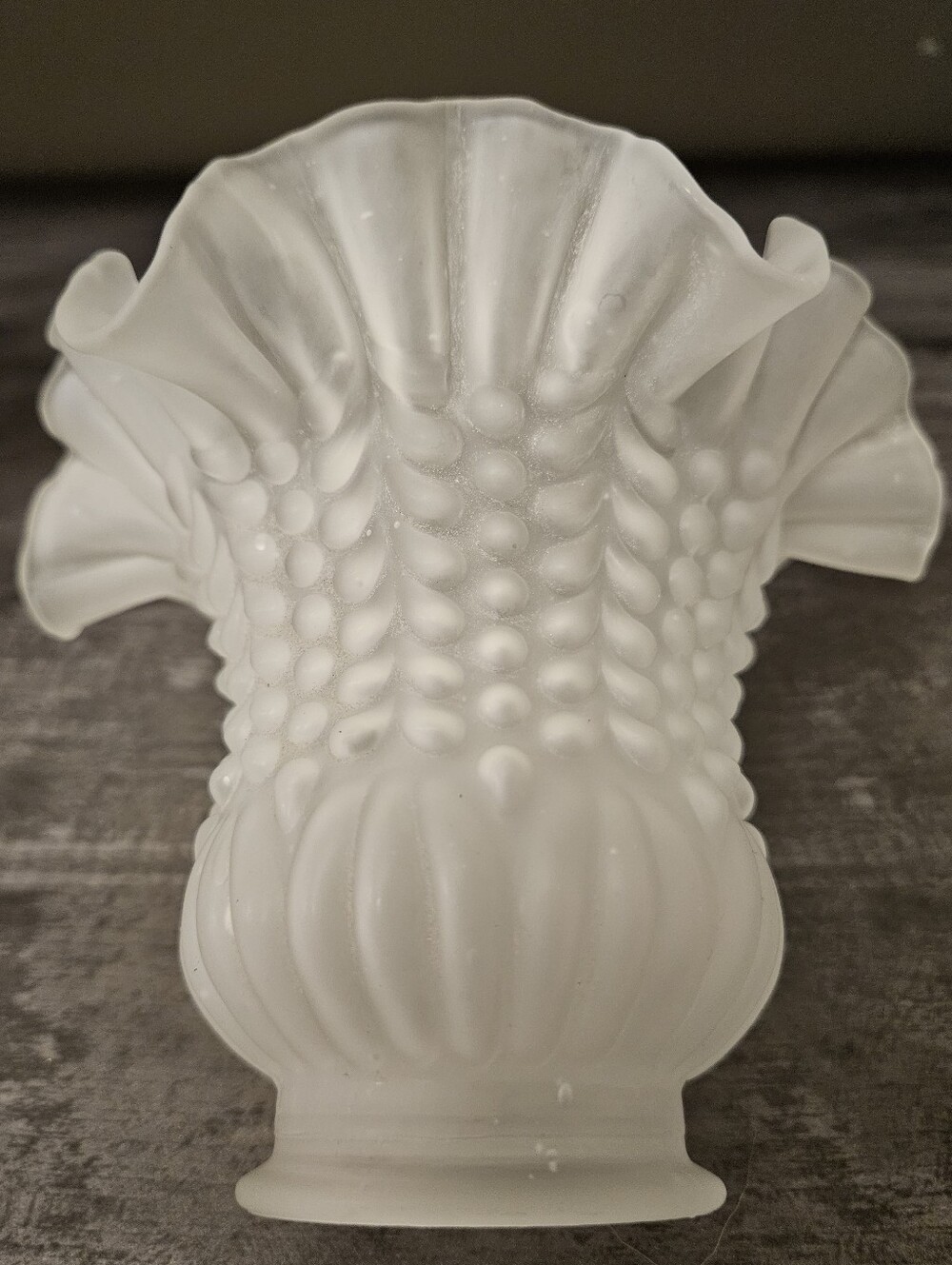 Vintage Frosted Glass Tulip Ruffle Sconce Lamp / Ceiling Fan Shade Set Of 2 - Picture 12 of 12